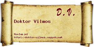 Doktor Vilmos névjegykártya